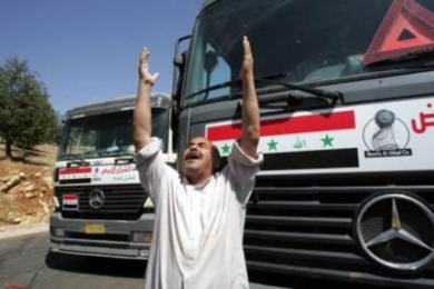 شل حركة نقل البضائع الى سوريا 