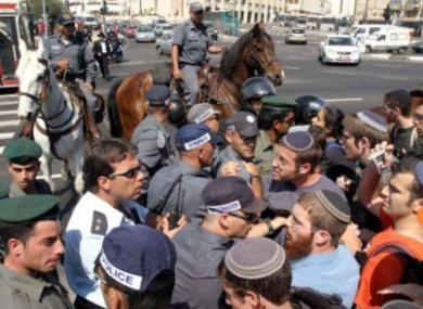 احتكاكات بين الشرطة الاسرائيلية والمتظاهرين