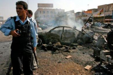 انتشار الشرطة العراقية في مكان الحادث