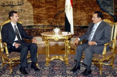 الرئيس المصري حسني مبارك مع نظيره السوري بشار الاسد