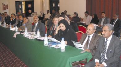 رؤساء ونواب الجامعات اليمنية والأساتذة الاكاديميون المشاركون في الورشة