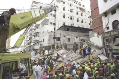 انهيار مبنى للحجاج في مكة