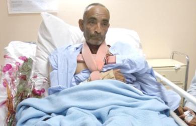 احد المصابين من الحجاج المصريين في مستشفي الملك فيصل