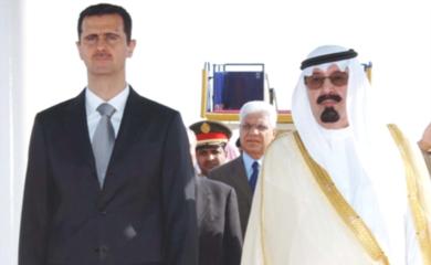 الملك عبدالله بن عبد العزيز مع الرئيس السوري بشار الاسد