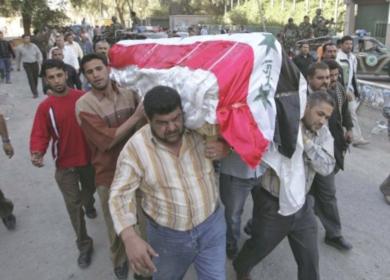تشييع جثمان امجد حميد حسن احد المسؤولين في الشبكة الاعلامية العراقية الحكومية