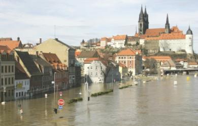 جانب من الفيضانات في اوروبا