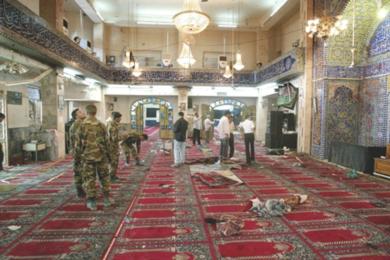 مكان وقوع الانفجار داخل المسجد الشيعي