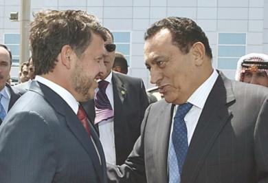 الرئيس حسنى مبارك مع العاهل الاردنى الملك عبدالله الثانى بن الحسين