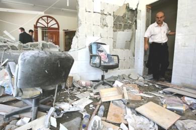 قصف مكتب رئيس الوزراء الفلسطيني في غزة
