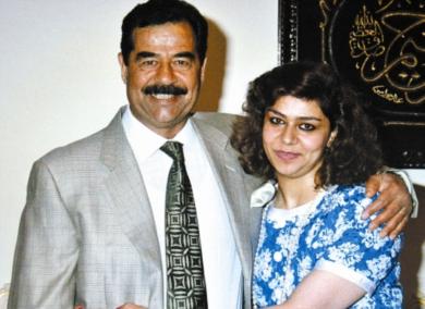 صورة من الارشيف لرغدة مع أبيها صدام حسين