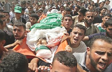 فلسطينيون يشيعون جثمان الشهيد عبدالرحيم جابر درج 