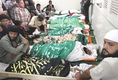 جانب من الشهداء الذين سقطوا في الهجمات الاسرائيلية على غزة
