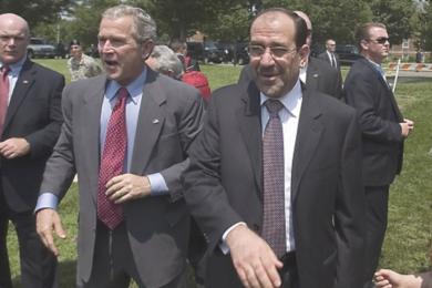 الرئيس الأمريكي جورج بوش ورئيس الوزراء العراقي نوري المالكي في واشنطن