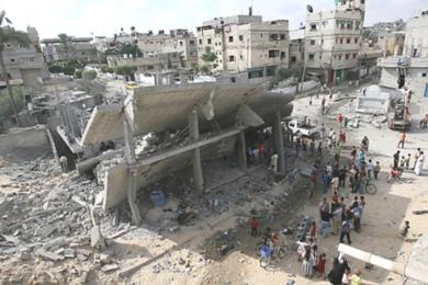 جانب من الدمار الذي الحقه الجيش الاسرائيلي في غزة