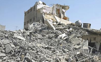جانب من الدمار الذي لحق بلبنان خلال ثلاثة اسابيع من القصف الاسرائيلي 