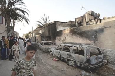 جانب من الدمار الذي احدثه  القوات الاميركية - العراقية وميليشات شيعية في بغداد 
