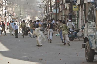 احتجاجات في مدينة بكشمير الهندية