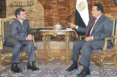 الرئيس المصري حسني مبارك يستقبل العاهل الاردني الملك عبدالله الثاني