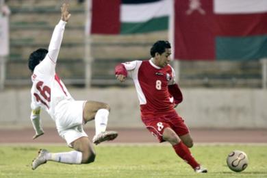 لقطة من مباراة عمان والأردن