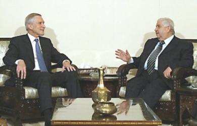 وزير الخارجية السوري وليد المعلم يستقبل وزير الخارجية الهولندي رودولف بوت