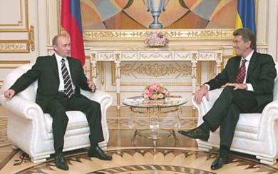 الرئيس فيكتور يوشينكو يستقبل الرئيس الروسي فلاديمير بوتين