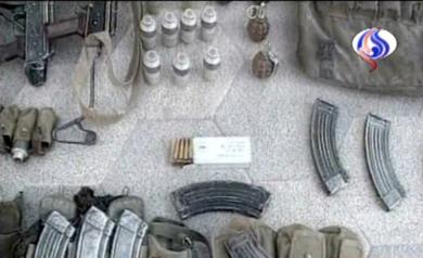 التلفزيون الايران عرض صور للأسلحة التي تم ضبطها