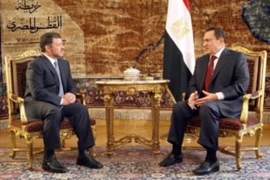 الرئيس المصري حسني مبارك يستقبل العاهل الأردني الملك عبدالله الثاني