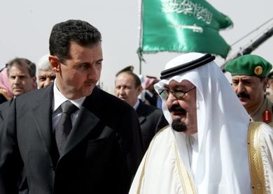 العاهل السعودي الملك عبدالله بن عبد العزيز كان في استقبال الرئيس السوري بشار الأسد
