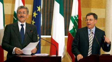 داليما خلال مؤتمر صحافي في بيروت اثر محادثات مع رئيس الوزراء فؤاد السنيورة