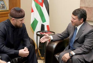 العاهل الاردني الملك عبد الله الثاني يتحدث مع رئيس جمهورية الشيشان في الاتحاد الروسي رمضان قاديروف
