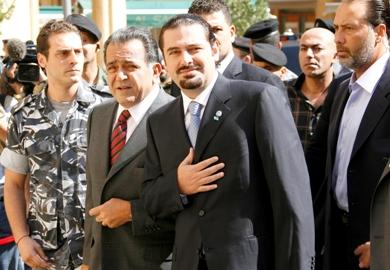 النائب سعد الحريري أثناء وصوله إلى الاجتماع أمس الأول