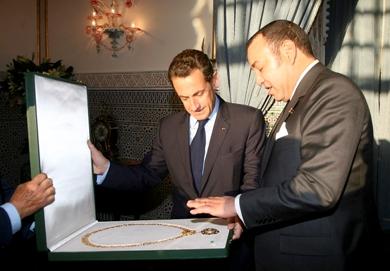 الرئيس الفرنسي نيكولا ساركوزي مع العاهل المغربي الملك محمد السادس
