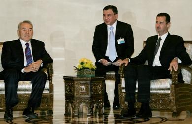 الرئيسان السوري بشار الاسد والكازاخستاني نور سلطان نزارباييف