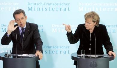 المستشارة الالمانية أنجيلا ميركل والرئيس الفرنسي نيكولا ساركوزي