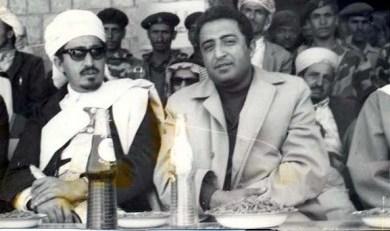 الشيخ عبد الله مع الرئيس إبراهيم الحمدي 1975م يرعى أحد الاحتفالات