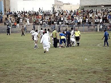 لحظة إصابة اللاعب ياسر باصهي