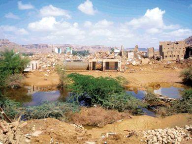 بيوت متضررة شرق وادي حضرموت