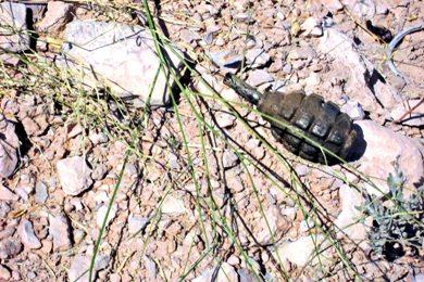 قنبلة يدوية وجدت أمس مرمية على الأرض لم يستخدمها المهاجم