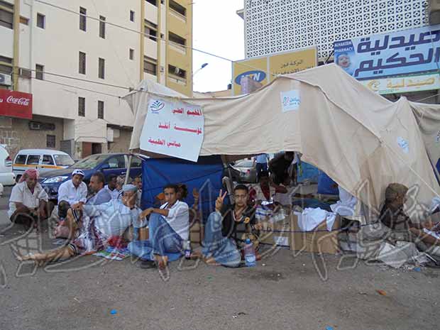 مشهد من مخيم للجنوبيين المعتصمين 