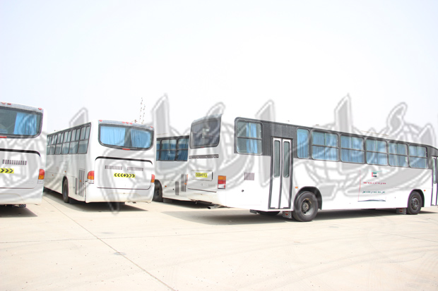 حافلات النقل المقدمة من دولة الإمارات للمؤسسة المحلية للنقل البري عدن