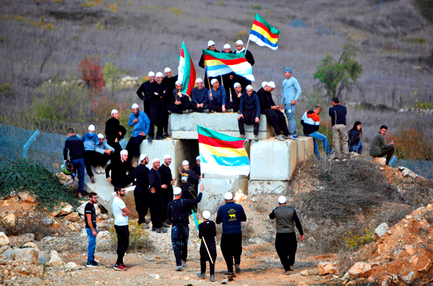 متظاهرون دروز داخل حدود إسرائيل في الجولان المحتل