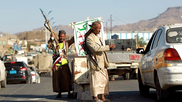 نقطة تفتيش للحوثيون وسط صنعاء