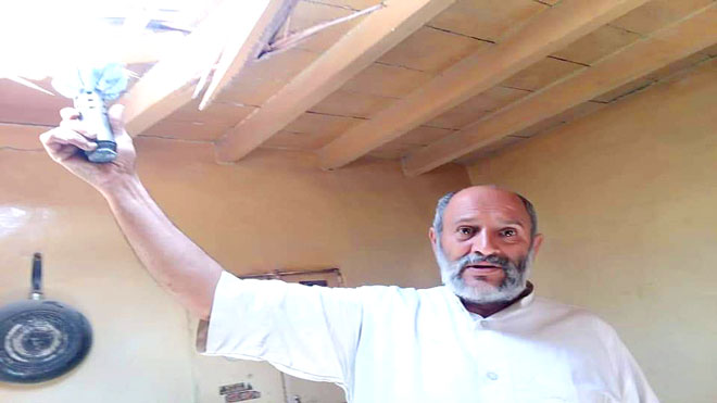 احدى قذائف الحوثيين استهدفت منزل في حجور