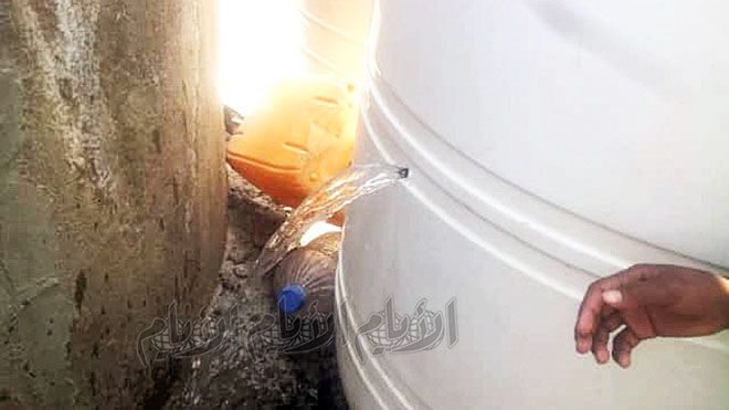 خزان مياه لم يسلم من رصاص الحوثي
