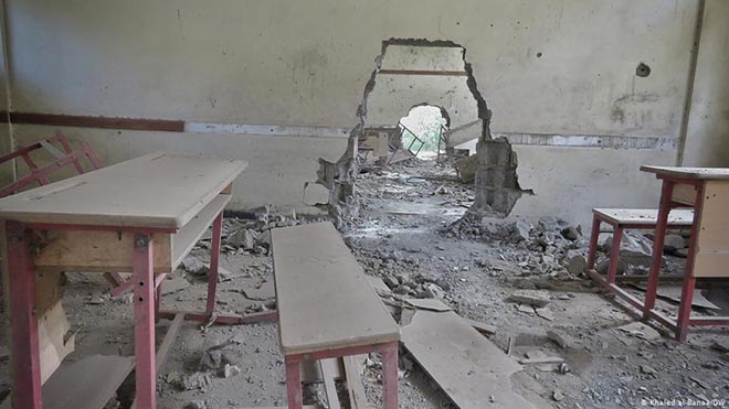 تضرر حوالي 2000 مدرسة في اليمن وتضررها أثناء المعارك بين أطراف الصراع