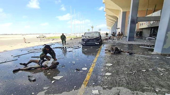 22 قتيلا في هجوم صاروخي على مطار عدن الدولي