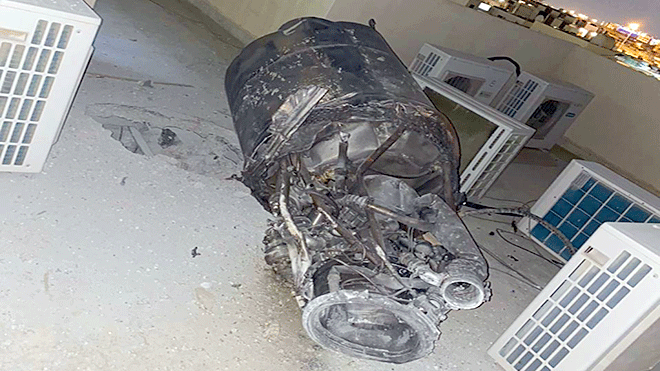 ​السعودية تنشر صور آثار صاروخ حوثي استهدف الرياض