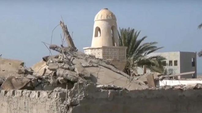 مسجد في الحديدة دمرته المليشيات الحوثية