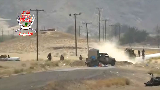 قوات العمالقة تسقط نقطة للحوثيين بمنطقة النقوب