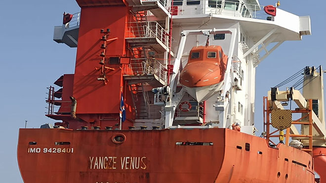 قوات أجنبية ومحلية تؤمِّن سفينة مجهولة وصلت ميناء نشطون